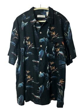 Island Republic Green Leaf Print Short-Sleeve Button-Up Shirt